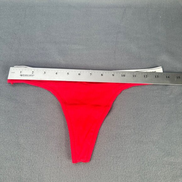 Hanes Womens Size Small 5 Panty Thong Cotton Stretch Red White New Without Tags - Picture 4 of 6